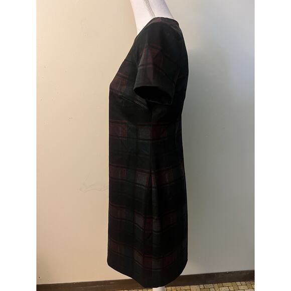 Calvin Klein Green Red Sheath Dress Short Sleeve Holiday Professional Size 4 - Picture 4 of 7